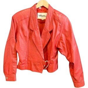 Wilson’s Red Leather Cropped Jacket Women’s Size Small